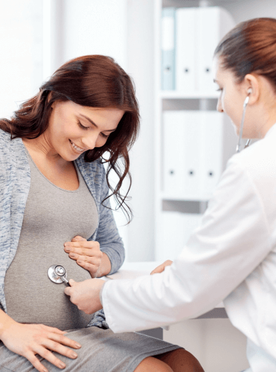 Pregnant woman having a checkup at Mittagong Doctors